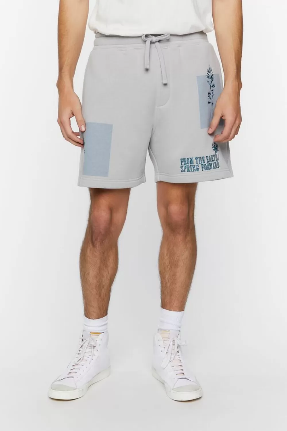 Activewear + Athletic>Forever 21 Spring Forward Graphic Shorts Grey/Multi