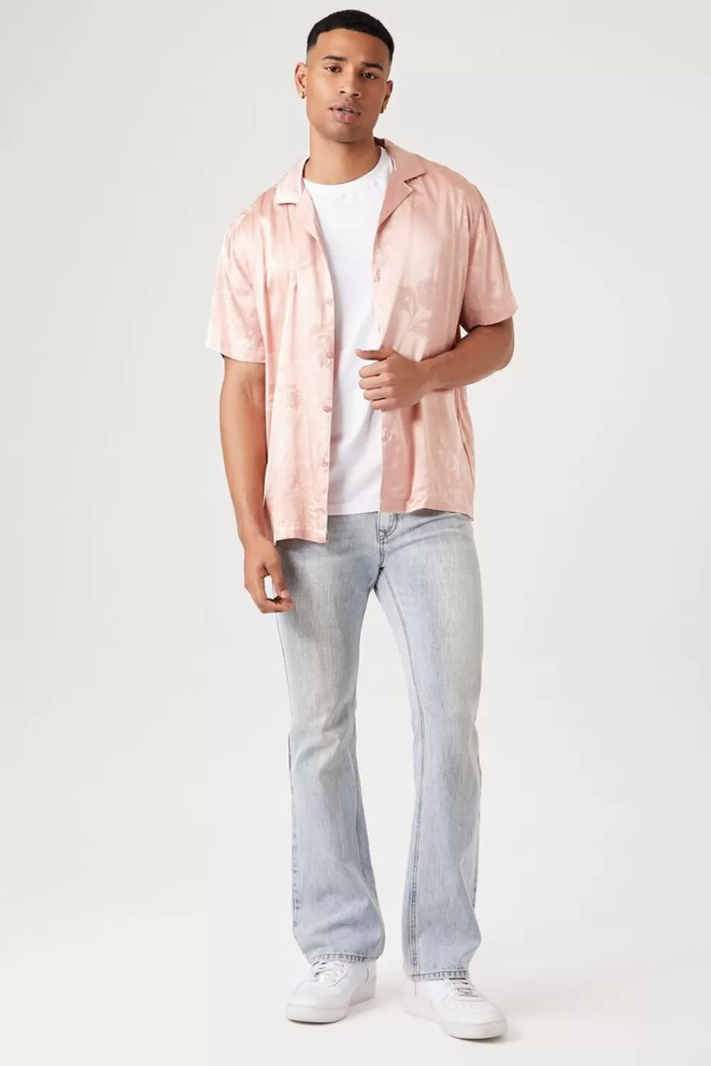 Matching Sets>Forever 21 Stone Wash Flare Jeans Light Denim