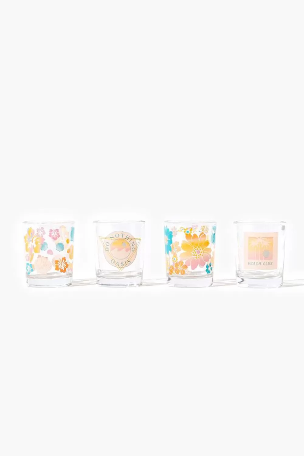 Home Decorate>Forever 21 Summer Shot Glass Set - 4 Pack Multi/Clear