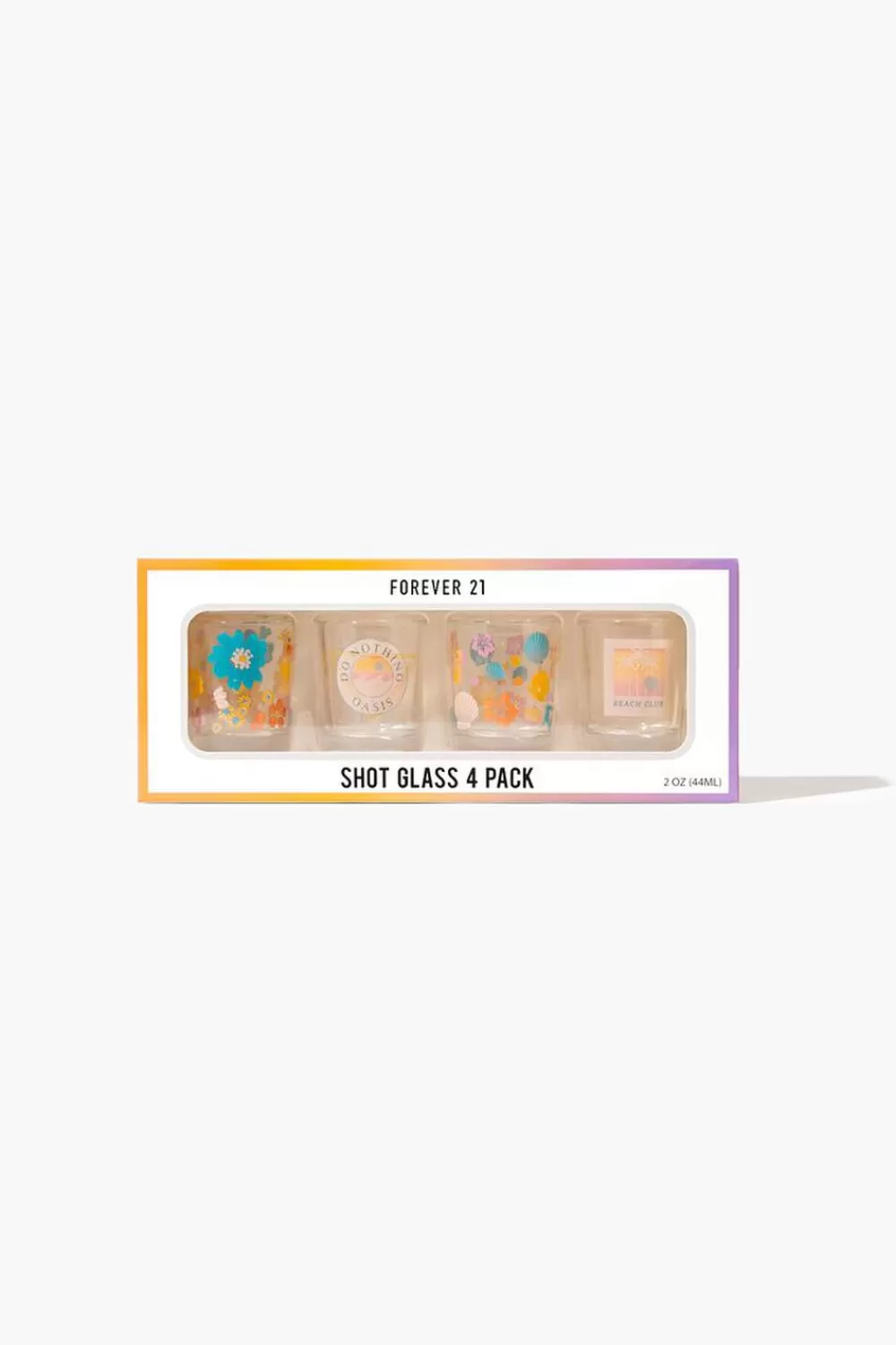 Home Decorate>Forever 21 Summer Shot Glass Set - 4 Pack Multi/Clear