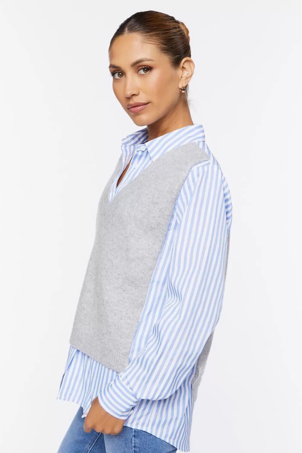 Forever 21 Sweater Vest Combo Shirt | Women Tops