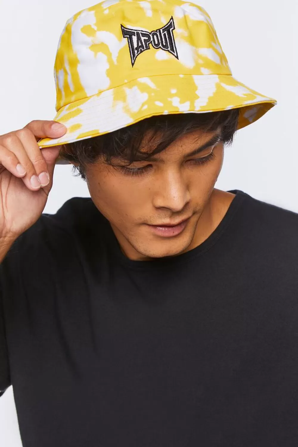 Hats + Beanies>Forever 21 Tapout Embroidered Tie-Dye Bucket Hat Yellow/Multi