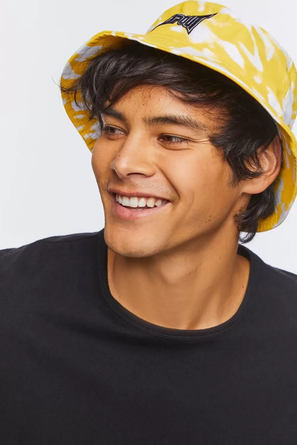 Hats + Beanies>Forever 21 Tapout Embroidered Tie-Dye Bucket Hat Yellow/Multi