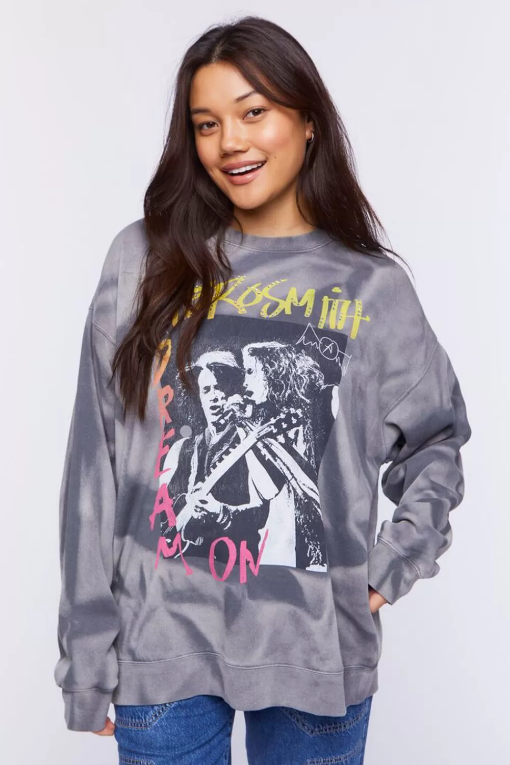 Forever 21 Tie-Dye Aerosmith Graphic Pullover | Women Tops