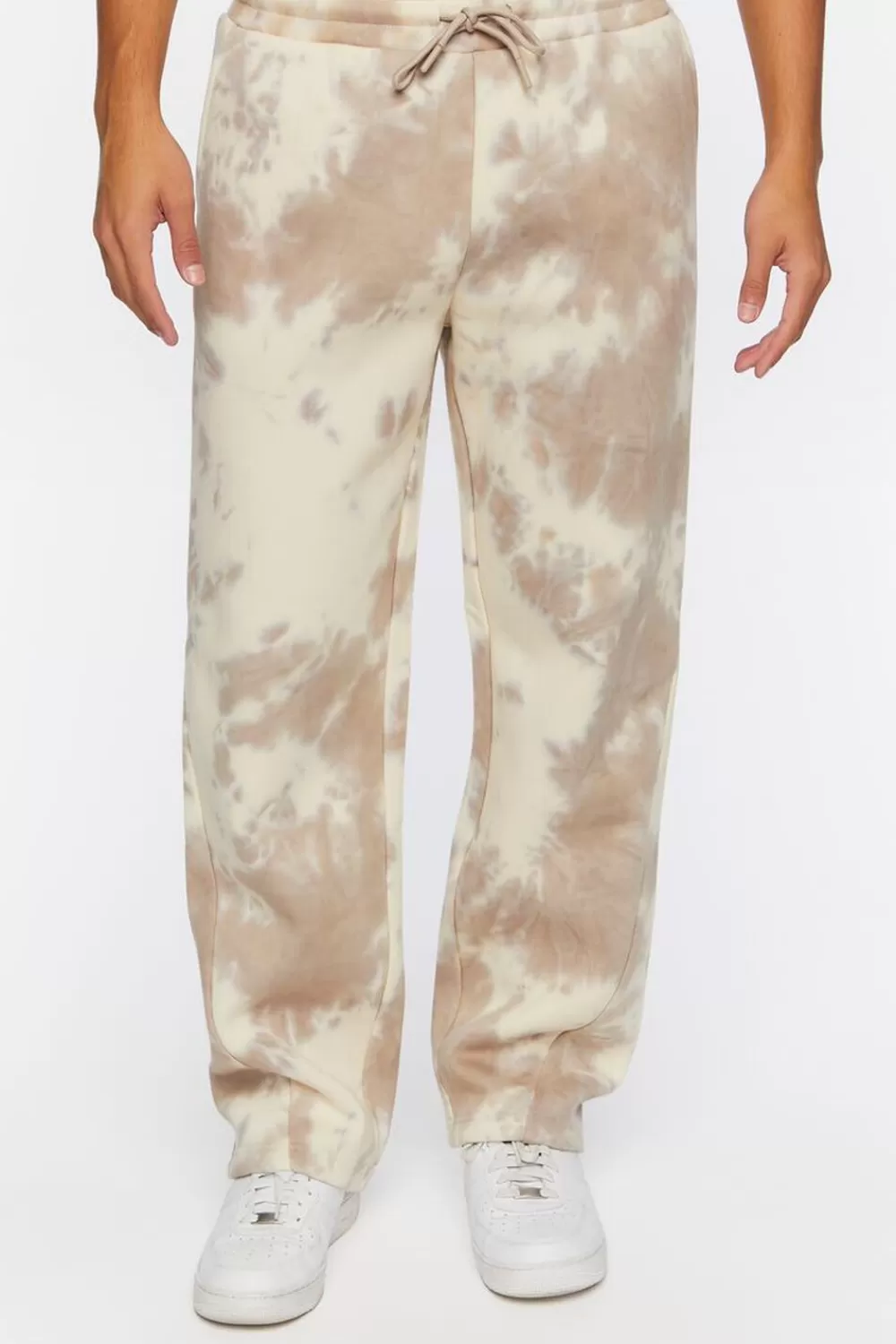 Activewear + Athletic>Forever 21 Tie-Dye Fleece Sweatpants Taupe/Cream