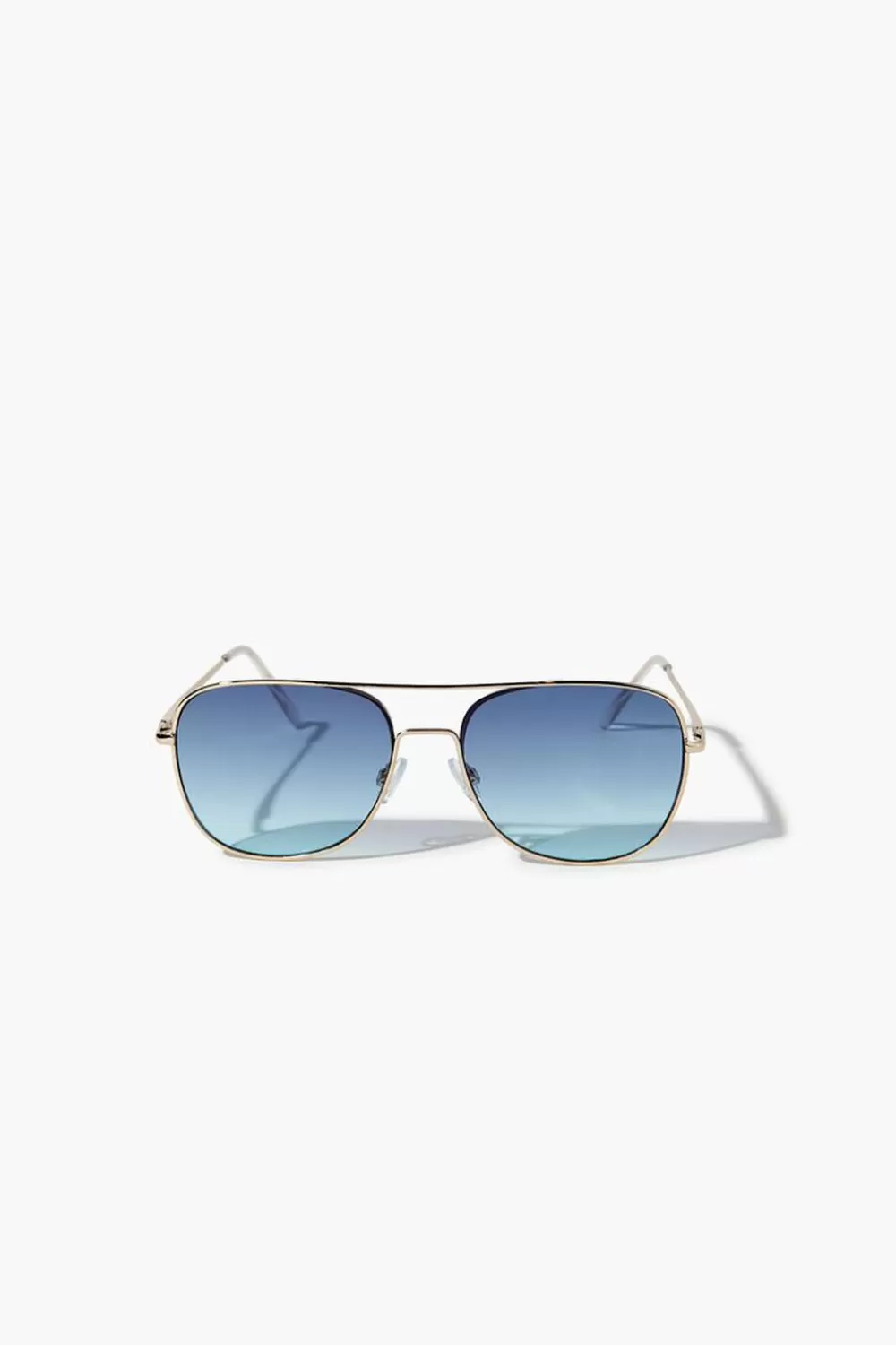 Sunglasses + Readers>Forever 21 Tinted Aviator Sunglasses Gold/Blue