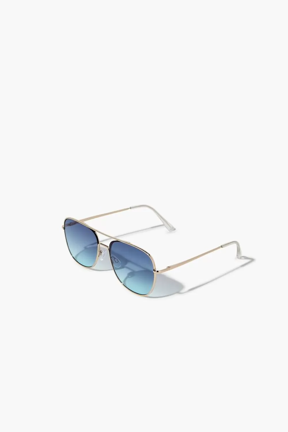 Sunglasses + Readers>Forever 21 Tinted Aviator Sunglasses Gold/Blue