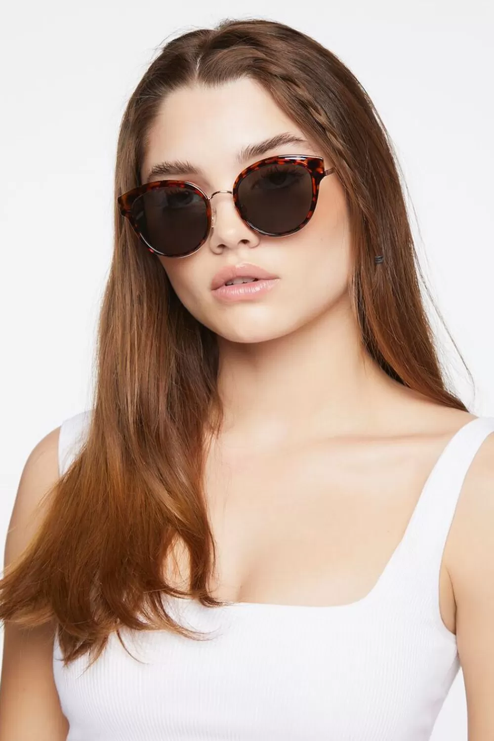 Sunglasses + Readers>Forever 21 Tinted Round Sunglasses Brown/Olive
