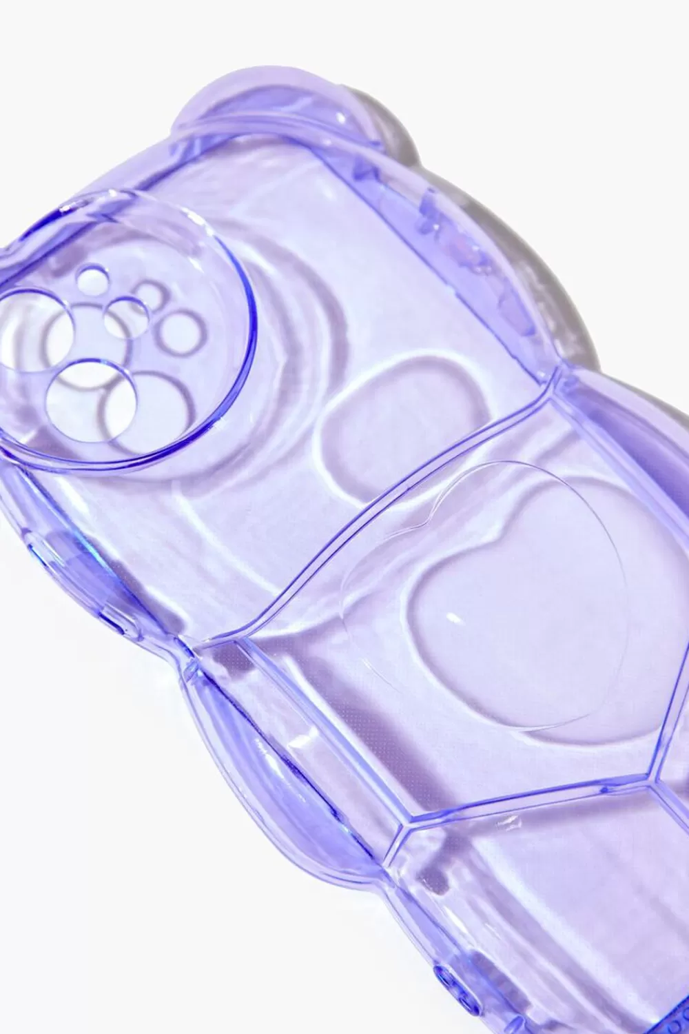 Electronics + Accessories>Forever 21 Transparent Bubble Bear Case For Iphone 12 Purple