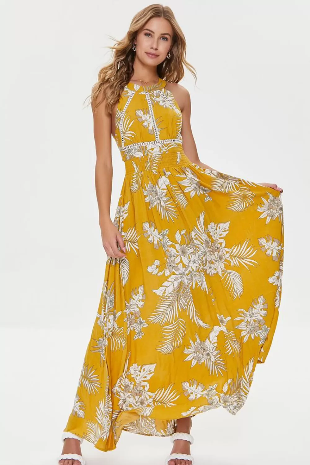 Forever 21 Tropical Leaf Print Maxi Dress | Women Dresses