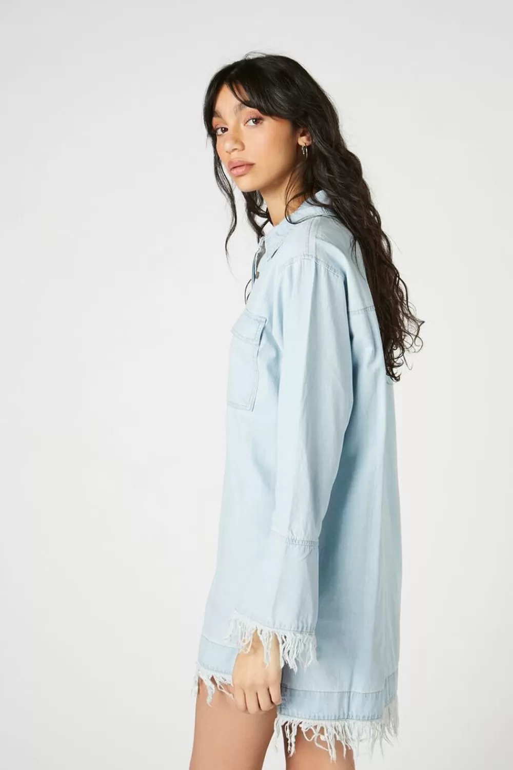 Forever 21 Trumpet-Sleeve Denim Mini Dress | Women Dresses