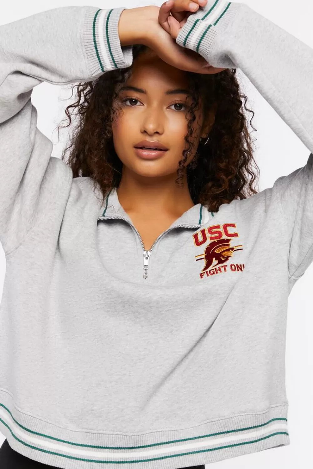 Forever 21 Usc Graphic Half-Zip Pullover | Women Tops