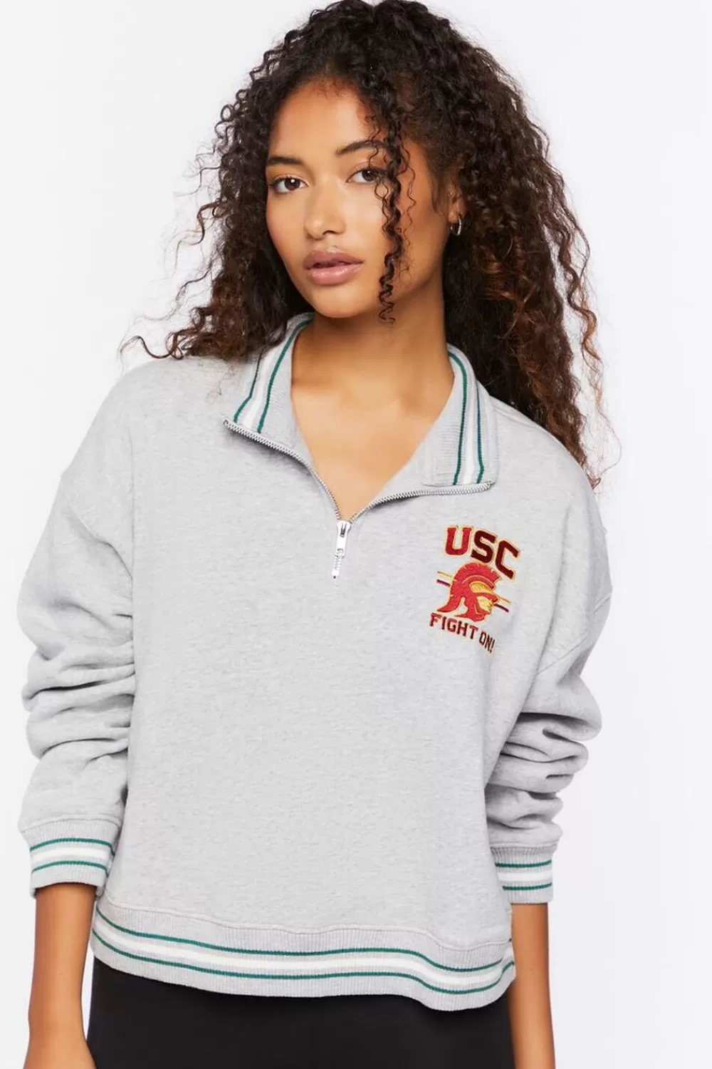 Forever 21 Usc Graphic Half-Zip Pullover | Women Tops