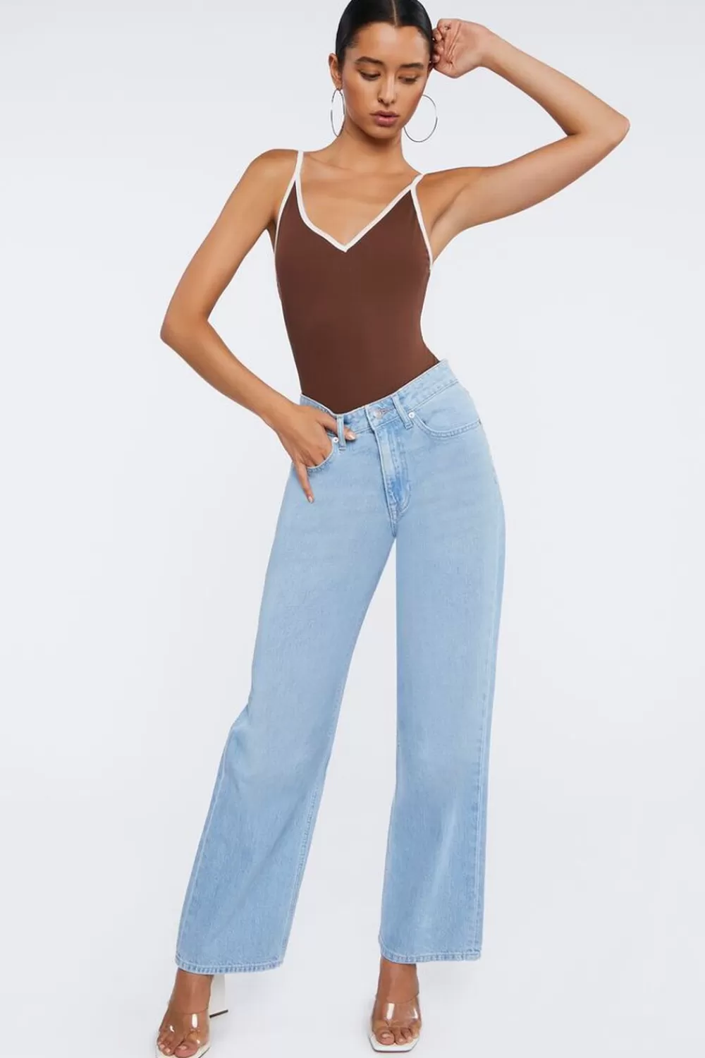 Bottoms>Forever 21 Wing Graphic 90S-Fit Jeans Light Denim