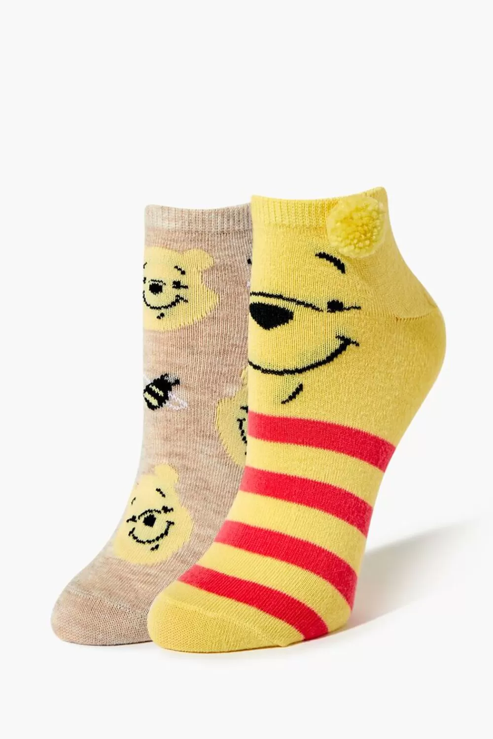 Socks + Tights>Forever 21 Winnie The Pooh Ankle Socks - 2 Pack Yellow/Multi