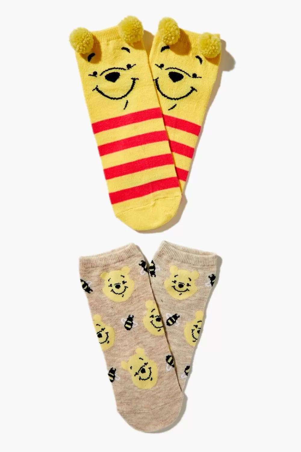 Socks + Tights>Forever 21 Winnie The Pooh Ankle Socks - 2 Pack Yellow/Multi