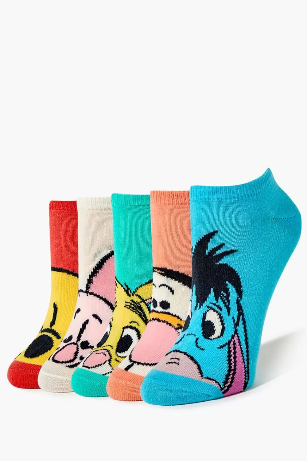 Socks + Tights>Forever 21 Winnie The Pooh Ankle Socks - 5 Pack Blue/Multi