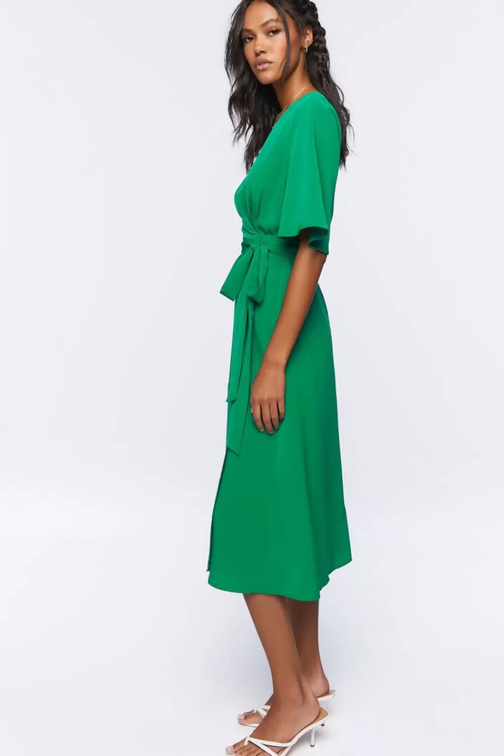 Dresses>Forever 21 Wrap Midi Dress Green