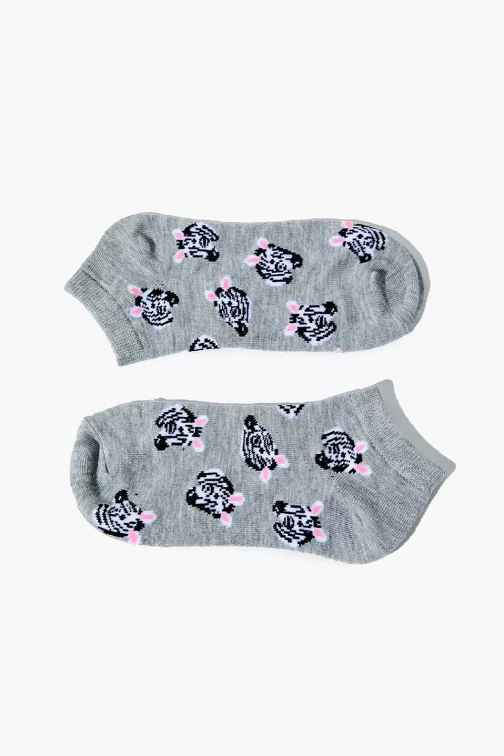 Socks + Tights>Forever 21 Zebra Ankle Socks Heather Grey/Multi